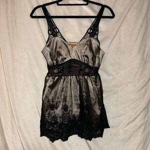 Black and Gold Lace Chemise